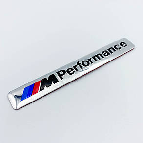 Металевий шильдик емблема BMW (БМВ) M Performance 8.5x1.2cm Хром, фото 4