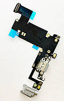 Шлейф для iPhone 6S Plus, с разъемом зарядки, с коннектором наушников, с микрофоном, серый