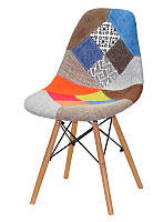 Стул Pascal Пэчворк №1 patchwork на буковых ножках, модель Eames DSW patchwork, скандинавский стиль