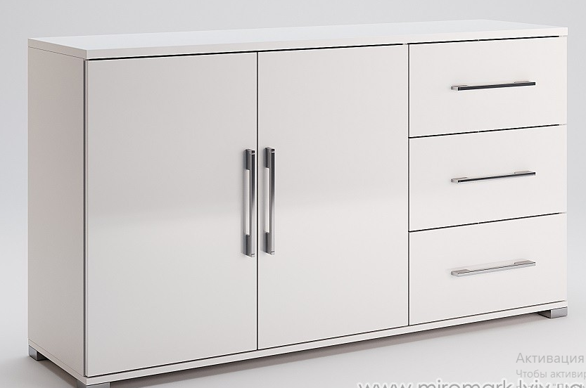 Комод 2дв 3х Фемелі Глянець Білий MiroMark
