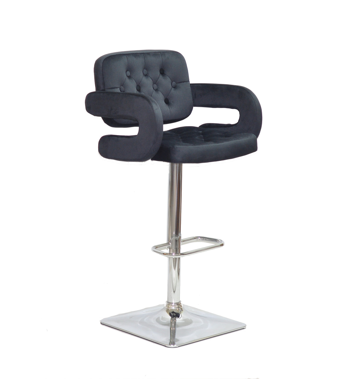 Стілець барний Гір GOR BAR 4-CH - BASE чорний оксамит, фото 1