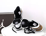 Зимние кроссовки Nike Air Jordan 1 Retro High с мехом теплые высокие мужские/женские черный/хаки. Живое фото, фото 2