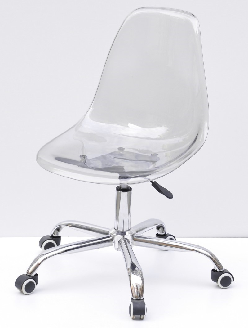 Стілець Nik Carbon Office на колесах димчастий із регулюванням висоти, дизайн Charles Eames у стилі лофт