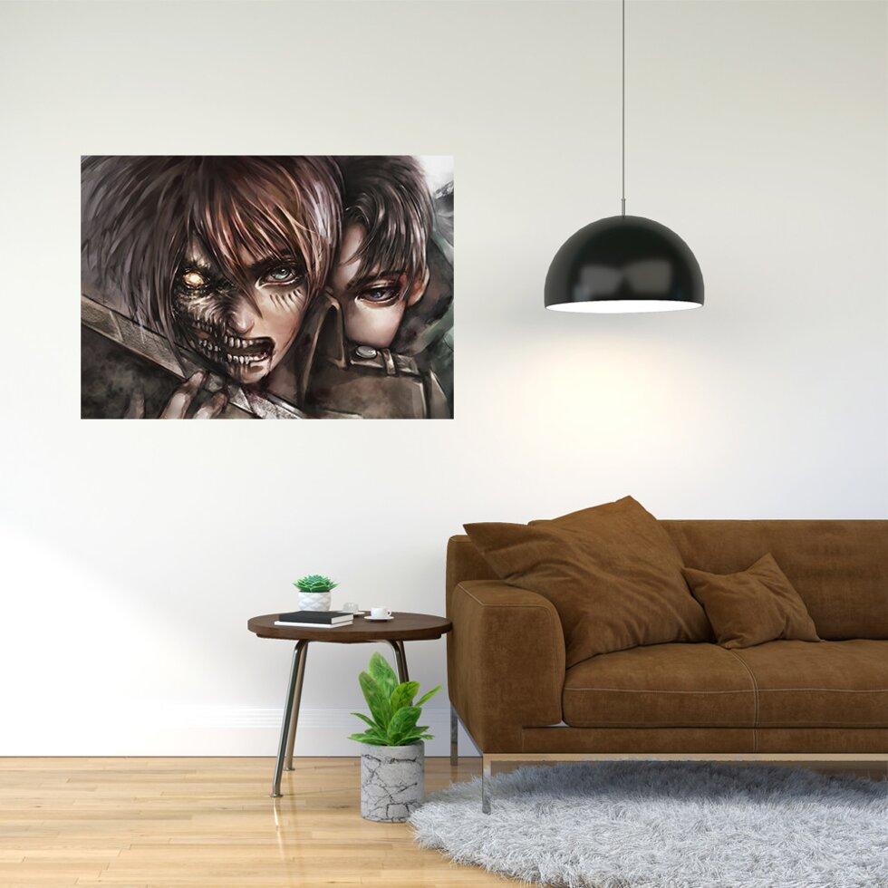 Плакат-постер з принтом "Attack on Titan/Вторгнення титанів (японська постапокаліптична манга) 12" А2