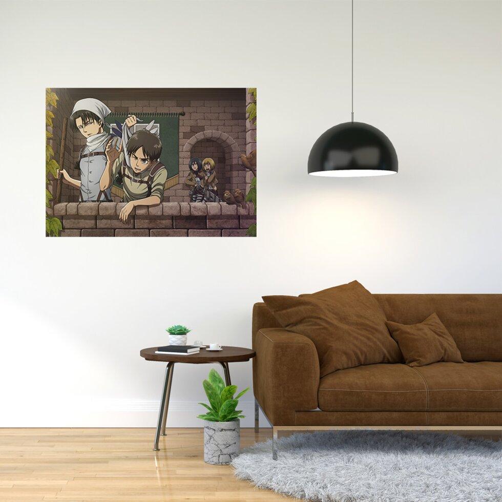 Плакат-постер з принтом "Attack on Titan/Вторгнення титанів (японська постапокаліптична манга) 14" А2