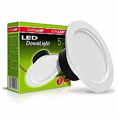 LED світильник вбудований Downlight Eurolamp 5W 4000K LED-DLR-5/4(Е)