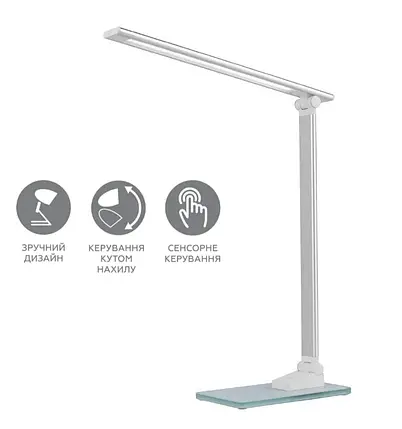 Настільний LED світильник Eurolamp 5W 5300-5700К LED-TLG-2(silver), фото 3