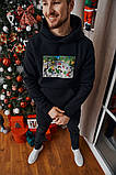 Чоловічий зимовий новорічний чорний худі Макдак теплий кофта толстовка светр, фото 6