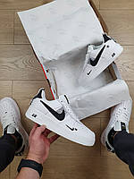 Женская обувь белая Nike Air Force 1 '07 LV8 Ultra White Black. Кроссы для подростков белые Найк Аир Форс 1 07
