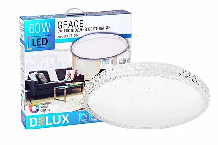 Світильник стельовий DELUX LCS-004 Grace 60W 3000/6000K, фото 1