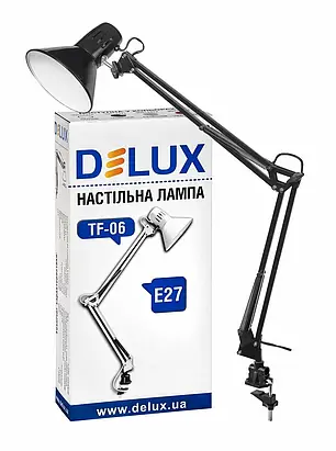 Настільна лампа DELUX TF-06 E27 чорна 90012371, фото 1