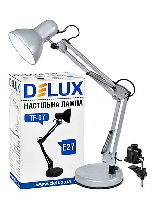 Настільна лампа DELUX TF-07 E27 Сріблястий 90012376, фото 1