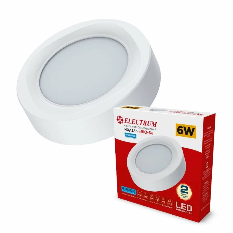 LED світильник накладний Electrum RIO 6W 4000K B-LD-1963