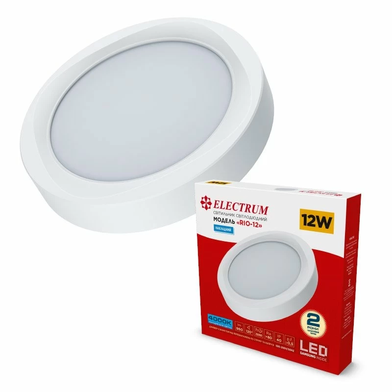 LED світильник накладний Electrum RIO 12W 4000K B-LD-1964