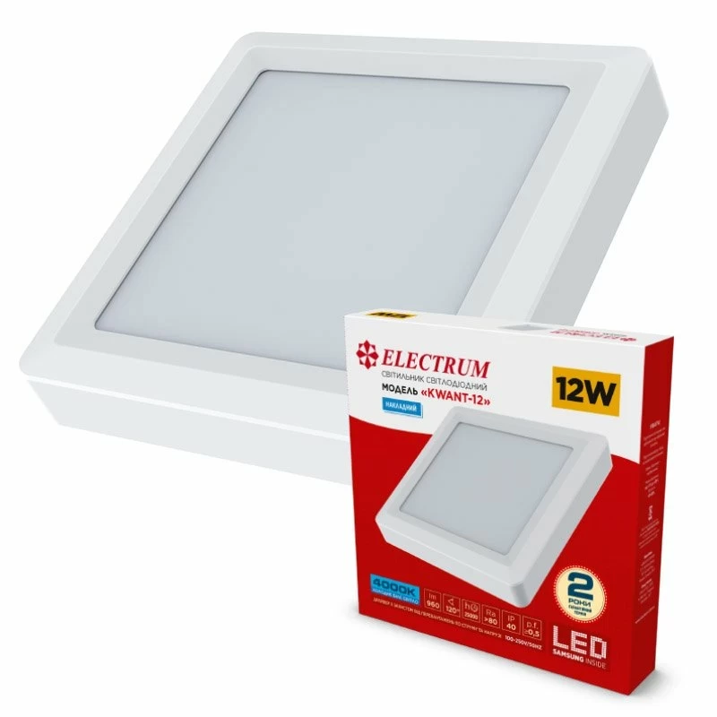 LED світильник накладний Electrum KVANT 12W 4000K B-LD-1967