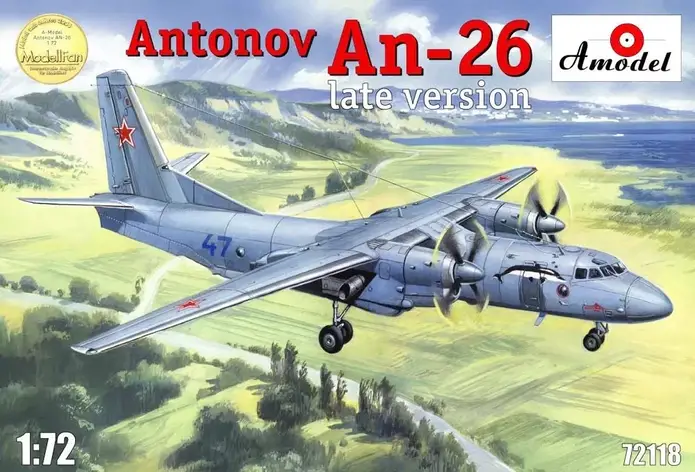 Збірна модель літака Антонов Ан-26 (пізніша версія). 1/72 AMODEL 72118, фото 1