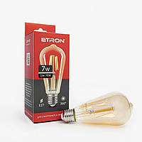 Филаментная светодиодная лампа ETRON Filament 1-EFP-163 ST64 E27 7W золото (белый теплый)