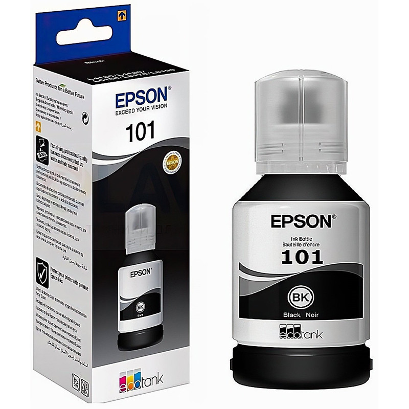 Контейнер із чорнилом EPSON 101Bk C13T03V14A Black до принтерів Epson L4150 L4160 L4167 L6160 L6170 L6190