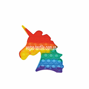 Термоаплікація наклейка на одяг Pop it (єдиноріг) середня 5,7*6 см, шт.