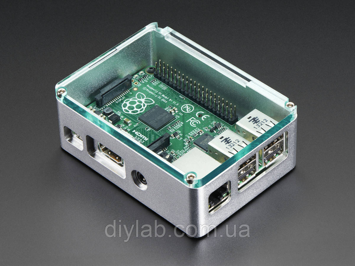 Raspberry Pi B+ / Pi 2 - Silver Case with Crystal Top by anidée