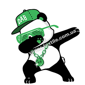 Термоаплікація наклейка на одяг Панда-репер 87*95 мм.