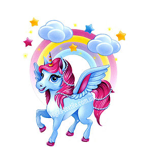 Термоаплікація наклейка на одяг Єдиноріжок із крилами, 7*5,7 см