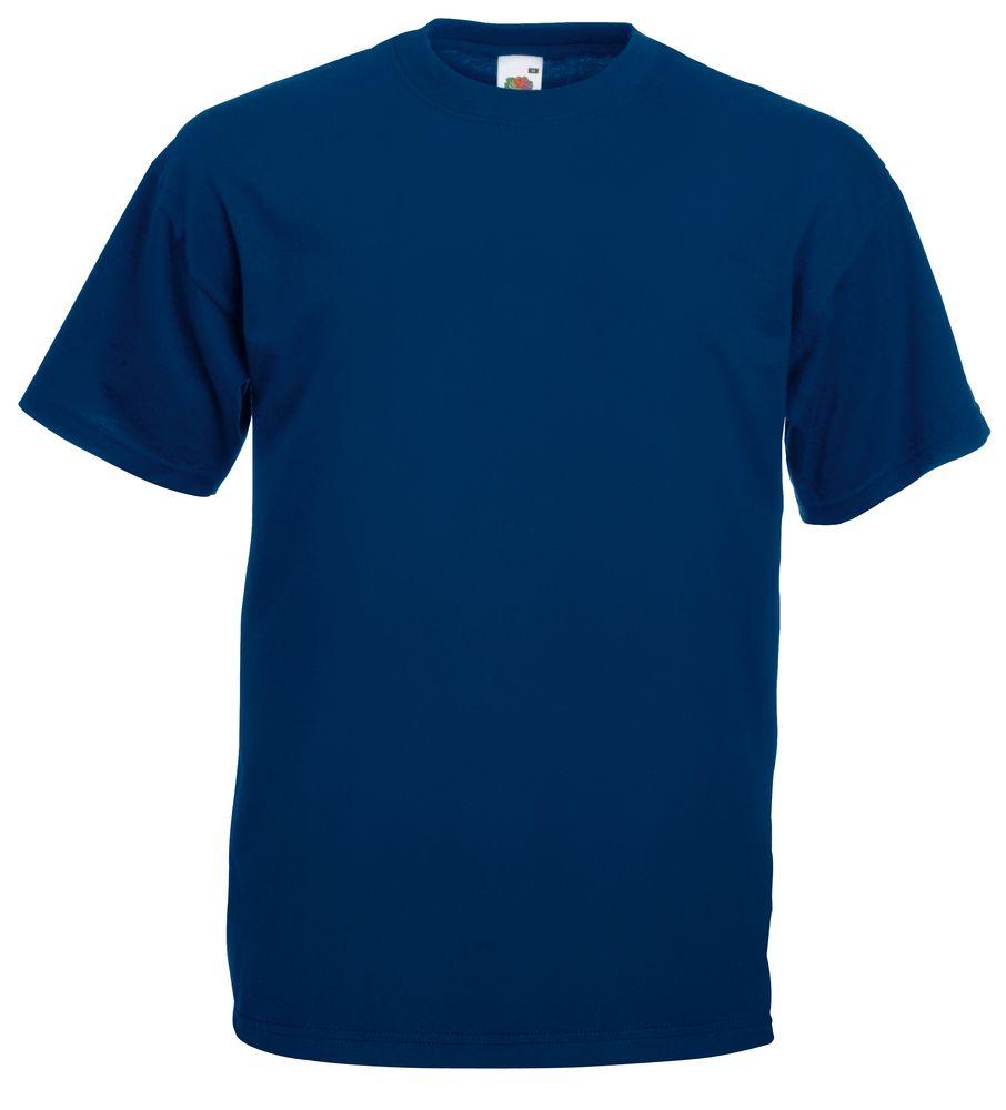 Темно синя чоловіча футболка класична Fruit of the loom Valueweight 100% бавовна базова однотонна