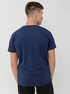 Темно синя чоловіча футболка класична Fruit of the loom Valueweight 100% бавовна базова однотонна, фото 4