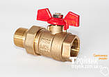 Кран кульовий з американкою 1" червоний метелик Eco+, фото 6
