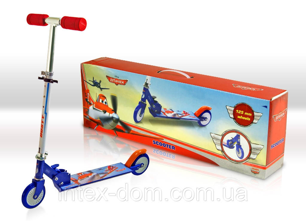 Самокат SD0107 Disney Planes.світло,метал.,2 колеса PVC