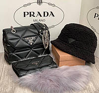 Модная женская чёрная сумка Prada Прада