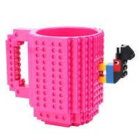 Кружка лего - чашка конструктор в стилі LEGO 350 мл малинова