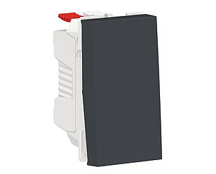 Unica New перемикач (прохідний) 1-клавішний схема 6, 10А, 1 модуль антрацит Schneider Electric, NU310354