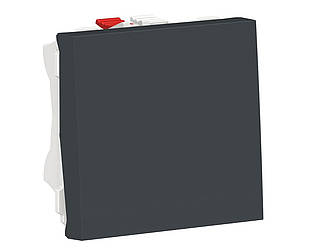 Unica New перемикач (прохідний) 1-клавішний схема 6, 10А, 2 модуля антрацит Schneider Electric, NU320354