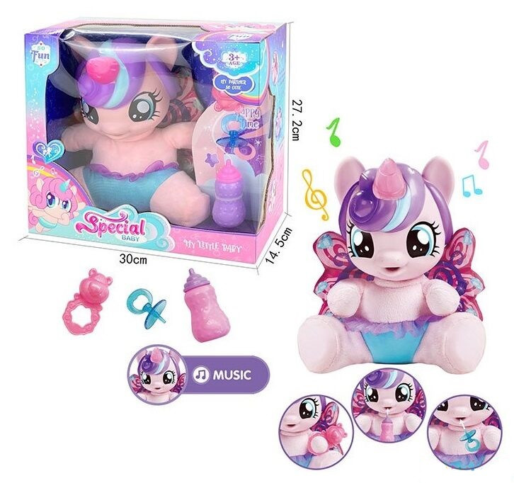 Дитяча інтерактивна музична конячка-поні з пляшечкою My Little Baby Limo Toy LY20028