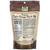 Насіння коноплі, чіа та льону Triple Omega Seed Mix Now Foods 340 г, фото 2