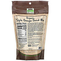 Насіння коноплі, чіа та льону Triple Omega Seed Mix Now Foods 340 г, фото 3