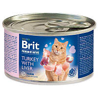 Вологий корм для котів Brit Premium (Бріт Преміум) by Nature Adult Cat Turkey & Liver Паштет з індичкою та печінкою 200 г