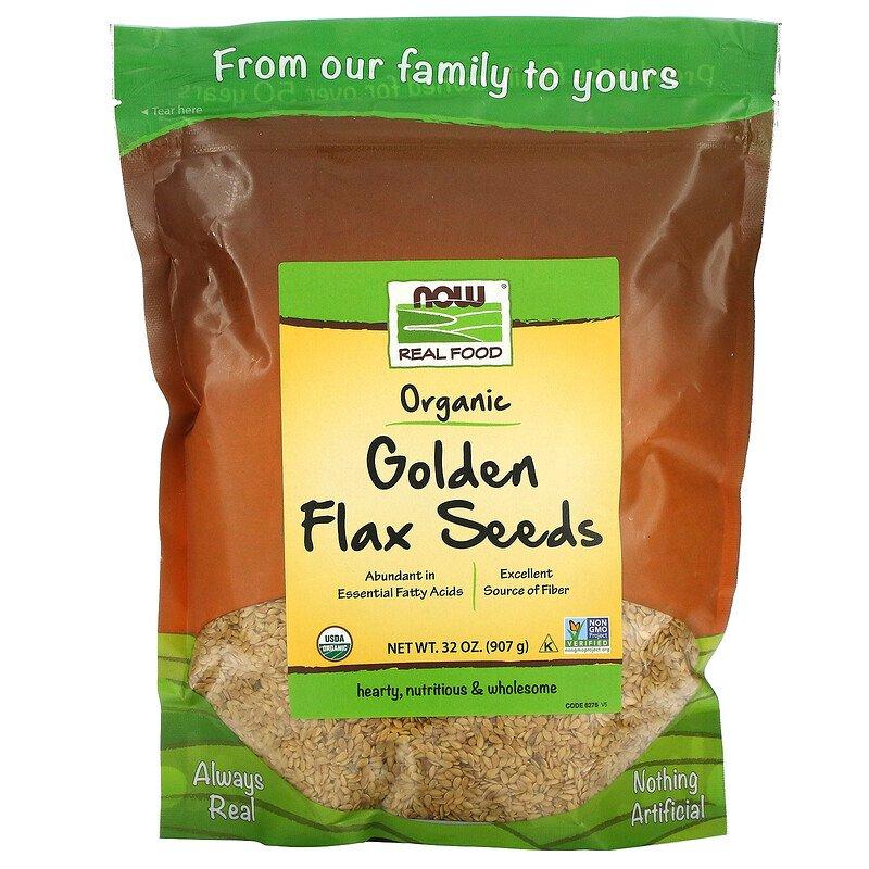 Насіння льону Golden Flax Seeds Now Foods 907 г, фото 1