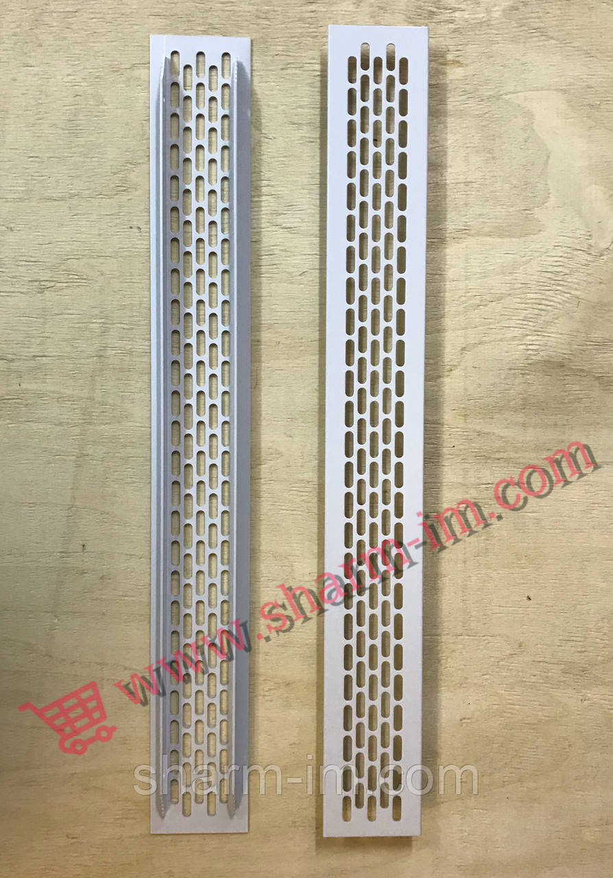 Алюмінієва вентиляційна решітка 480х60 мм Колір - Білий Глянець