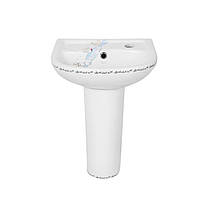 Раковина підлогова з п'єдесталом дитяча Qtap Baby 375x305x520 White з малюнком, з донним клапаном, фото 3