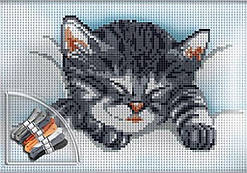 Вишивка хрестиком на канві Cross Stitch Сплячий кіт (VKB-01-04)