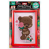Вишивка хрестиком на канві Cross Stitch Ведмедик з трояндою (VKB-01-06), фото 3
