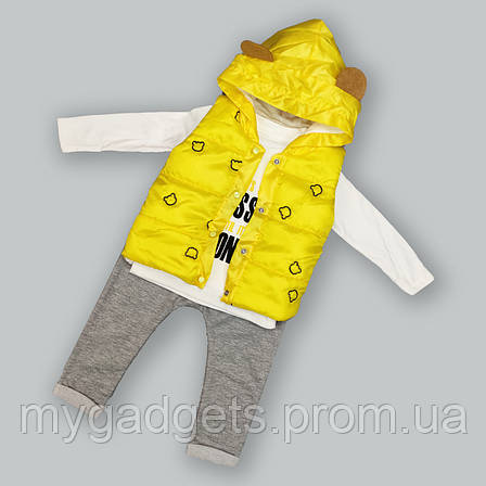 Дитячий костюм трійка "Ведмедик" жовтий 98р., фото 2