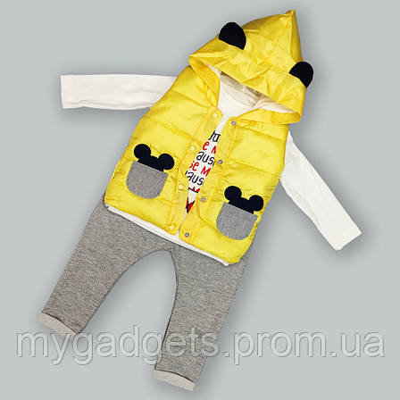 Дитячий костюм трійка "Мишеня" жовтий 98р., фото 2