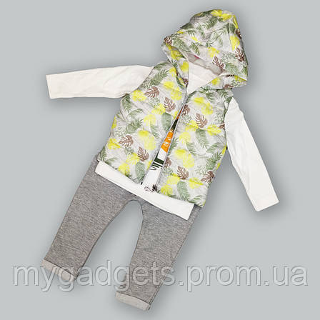 Дитячий костюм трійка "Тропіки" жовтий 92р., фото 2