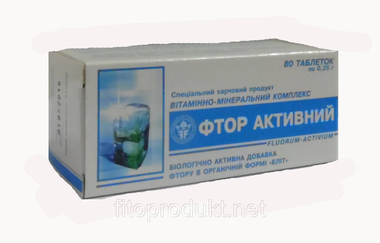 Фтор активний Вітамінно-мінеральний комплекс для міцних кісток і зубів No80 Еліт Фарм