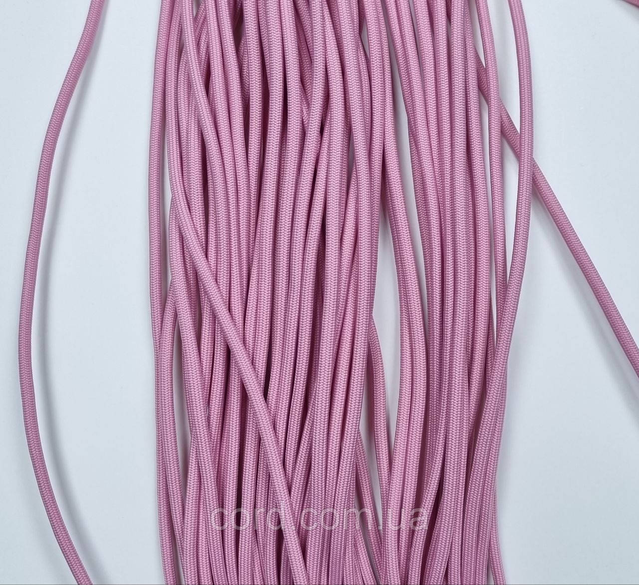 Шнур круглий щільний 4мм рожевий моток 100м, фото 1