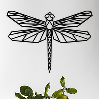 Деревянная картина геометрическая Dragonfly (Стрекоза) деревянное панно 70х50 см