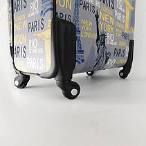 Набір з трьох валіз на 4-х колесах, кожзам матеріал, фото 2